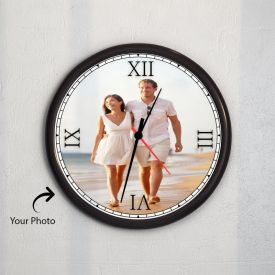 Round Wooden Clock With Photo
