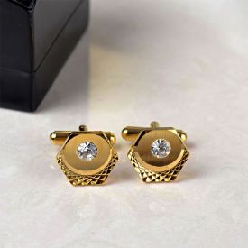 Gorgeous Golden Cufflinks In A Box