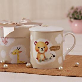 Teddy Printed Mug With Cover