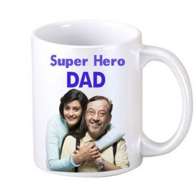 Super Dad white personalized mug