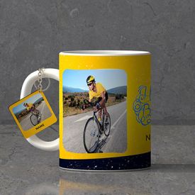 Fast Rider Personalized Birthday Keychain & Mug combo