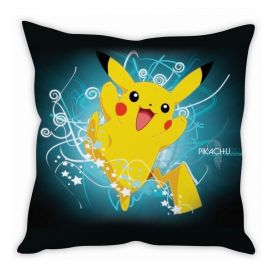 Pikachu Pokmon Black & Blue Silk Cushion