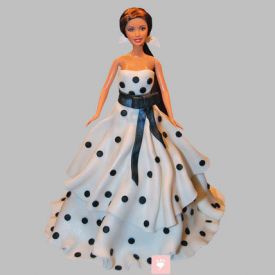 Polka Dots Dress Barbie Cake