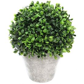 Green Plastic Eucalyptus Topiary Ball Plant