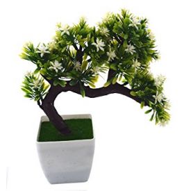 Yellow Melamine Artificial Drooping Bonsai Tree in a Vase