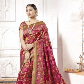 Maroon Woven Art Silk Saree