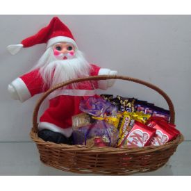 Santa with chocolates hamper