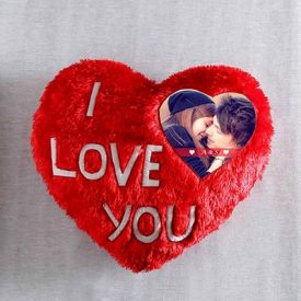 I love you personalized heart shape cushion