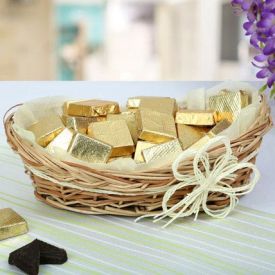 Handmade chocolate with basket