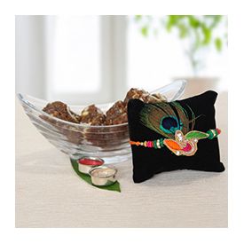 Peacock Rakhi with Doda Burfi