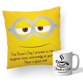 Boss Printed Cushion And Mug