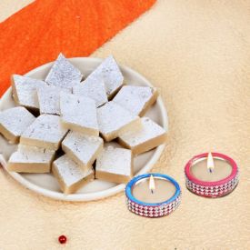 Kaju Katli With Diyas