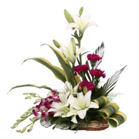 Lilies with Orchids Arrangement