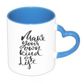 Heart Handle Skyblue Mug