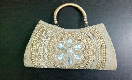 Golden party clutch