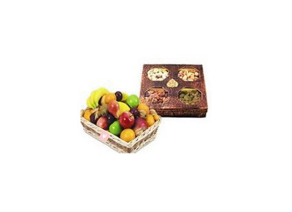 Dry Fruits and Mixed Fruits with Basket