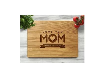 Love you Mom personalized wooden board