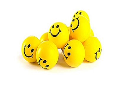 Yellow Foam set of 12 Smiley Ball