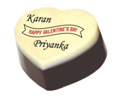 Valentine day couple chocolate