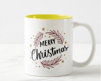 white Christmas mug