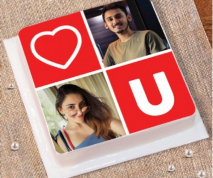 I Love You photo Cake