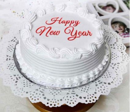 happy new year Vanilla cake