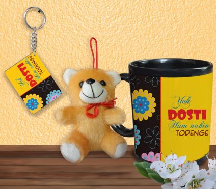 Friends ship mug, 6 inch- teddy bear and key chain