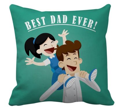 Gift For Father printed Cushion(12 Inch X 12 Inch,Multicolor) with Inner Filler