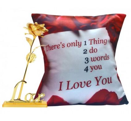 6 Inch Golden Rose with Cushion