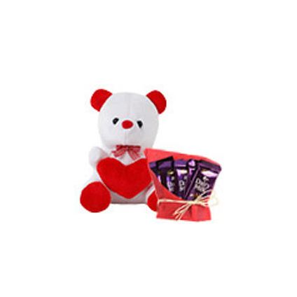 5 dairy milk chocolates with 6 inch teddy bear