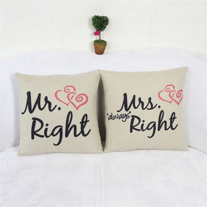 Mr. Right Mrs. Always Right Cushion