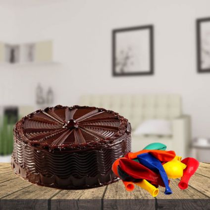 Chocolate Cake With Balloons