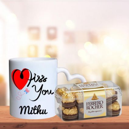 I Miss U Mugs with 16 Pcs Ferrero Rocher