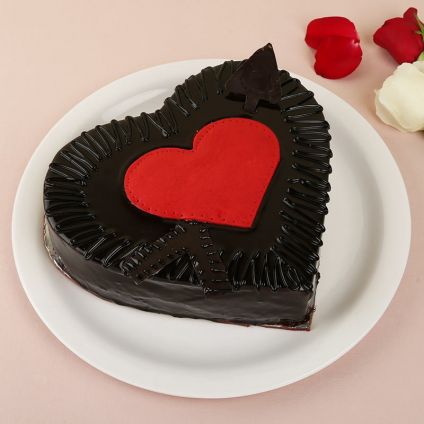 Heart shape choco truffle cake