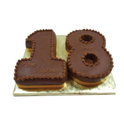 Number Shape Chocolate Cake