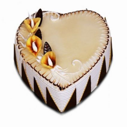 Heart shaped Butterscotch Cake