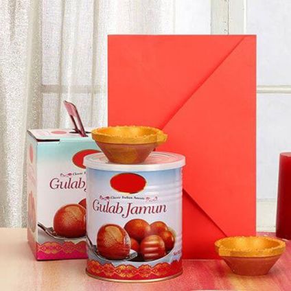 Gulab Jamun With Greeting card