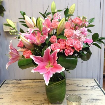 Pink flowers in vase