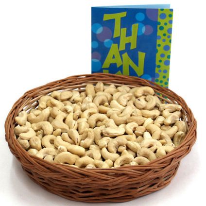 Basket of Cashew With Greeting Card