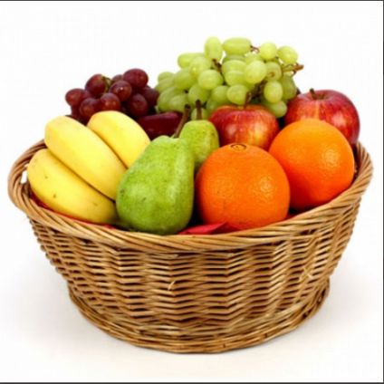 Mixed fruits with basket