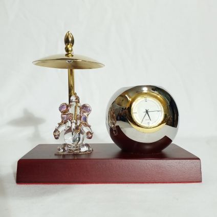 Table Clock Pen Stand with Ganesha