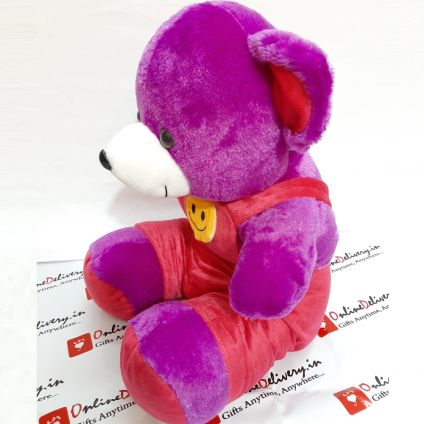 Purple Teddy Bear with Smile