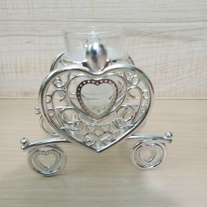 Heart shaped Silver Candle