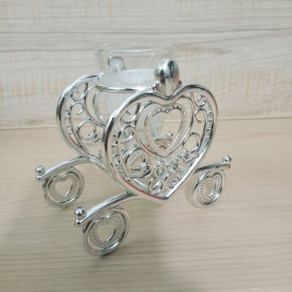 Heart shaped Silver Candle