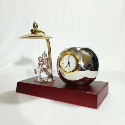 Table Clock Pen Stand with Ganesha