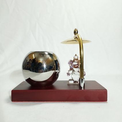 Table Clock Pen Stand with Ganesha