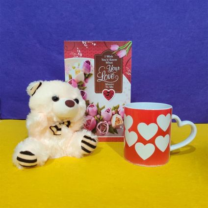 Mug With Teddy and Greeting Card