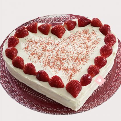 Strawberry Heart Shaped Cake