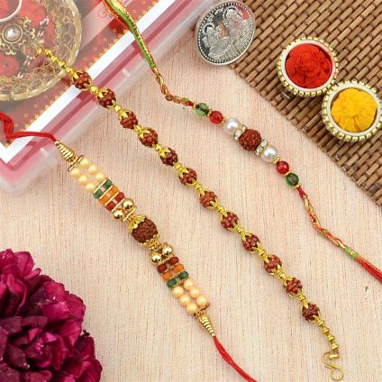 Rudraksh Rakhi Set