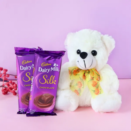 Teddy With Silk Chocolates